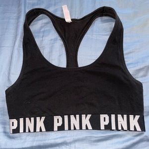 pink sports bra!